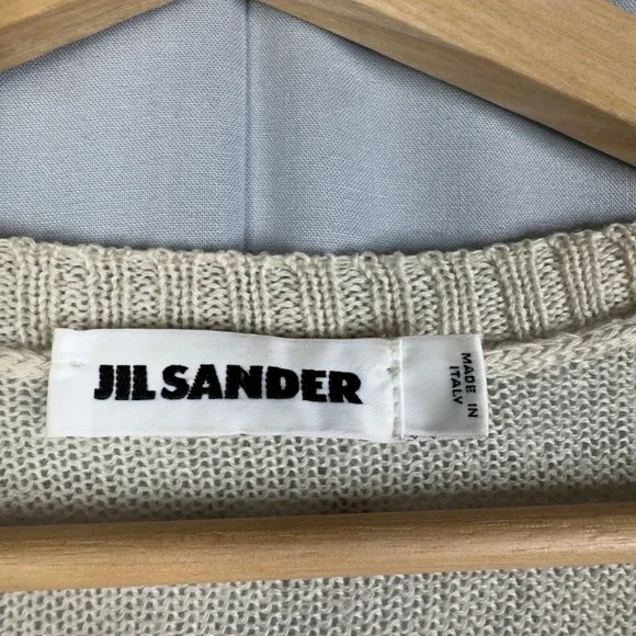 Jil Sander Wool Sweater Made in Italy Beige Minimalist Knitwear Menswear 42 XL - Picture 3 of 8